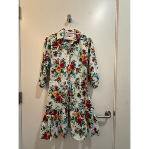 Cara Cara Multicolor Floral Long Sleeve Midi Dress XS Like New